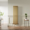 Lulea 1600 x 410mm Metallic Gold Single Flat Panel Vertical Designer Radiator