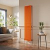 Lulea 1800 x 410mm Bright Orange Single Flat Panel Vertical Designer Radiator