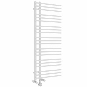 Solberg 1250 x 500mm White Dual Fuel Towel Rail with Chrome Touch Control Thermostat - 600W