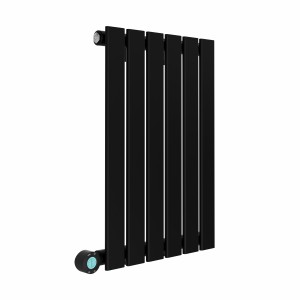 Karlstad 600 x 410mm Black Flat Panel Horizontal Wifi Electric Radiator - 400W