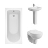 Splash Bathroom Suite with Wall Hung Toilet and Essential Single Ended Bath - 1500 x 700mm