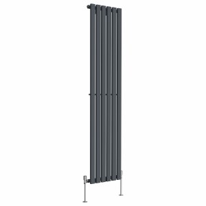 Lulea 1800 x 410mm Anthracite Single Vertical Flat Panel Designer Radiator