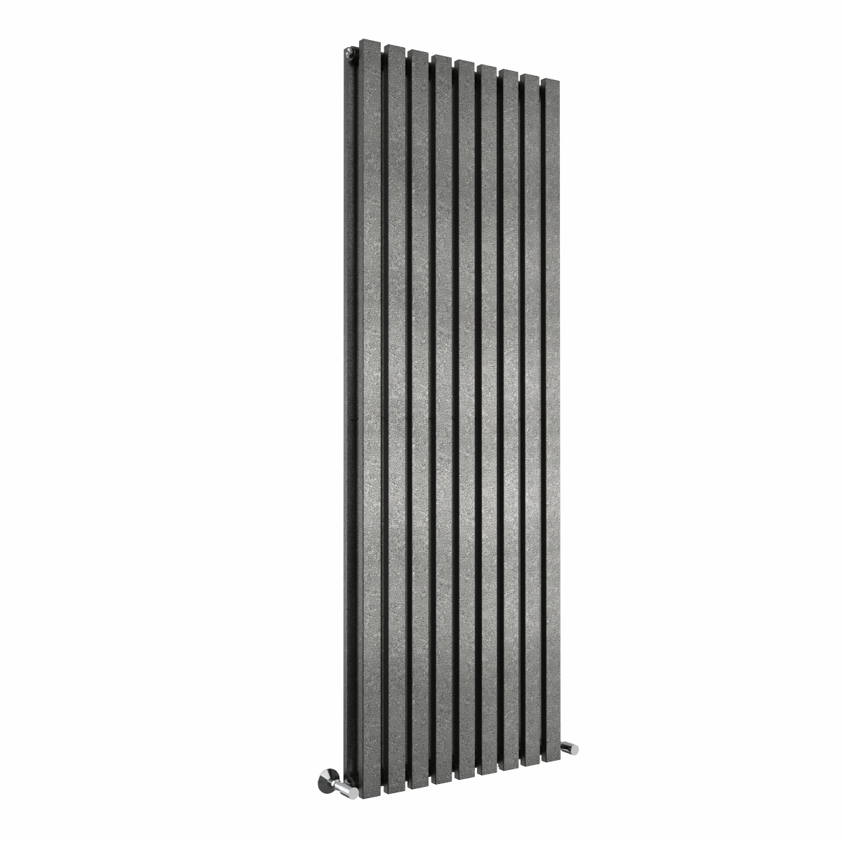 Lulea 1800 x 620mm Black Silver Double Vertical Flat Panel Designer Radiator