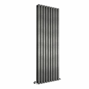 Lulea 1800 x 620mm Black Silver Double Vertical Flat Panel Designer Radiator