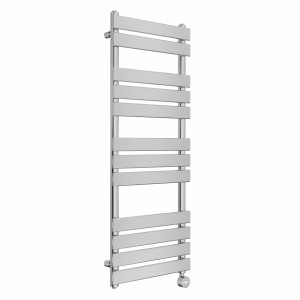 Juva 1200 x 450mm Chrome Flat Panel Thermostatic Touch Control Electric Heated Towel Rail