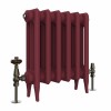 Classic  450 x 406mm  Farrow & Ball Eating Room Red Triple Column Cast Iron Radiator - 6 Sections