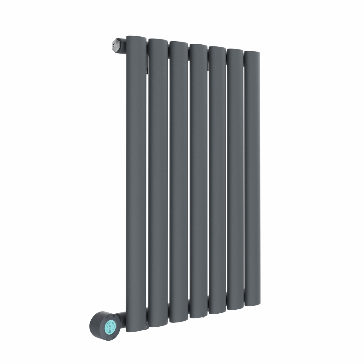 Norden 600 x 414mm Anthracite Horizontal Oval Tube Wifi Electric Radiator - 400W