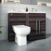 Calm Grey Right Hand Combination Vanity Unit Basin L Shape with Back to Wall Feel 600 Toilet & Soft Close Seat & Concealed Cistern - 1100mm