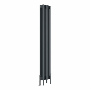 Bern 1800 x 290mm Anthracite Four Column Vertical Traditional Radiator
