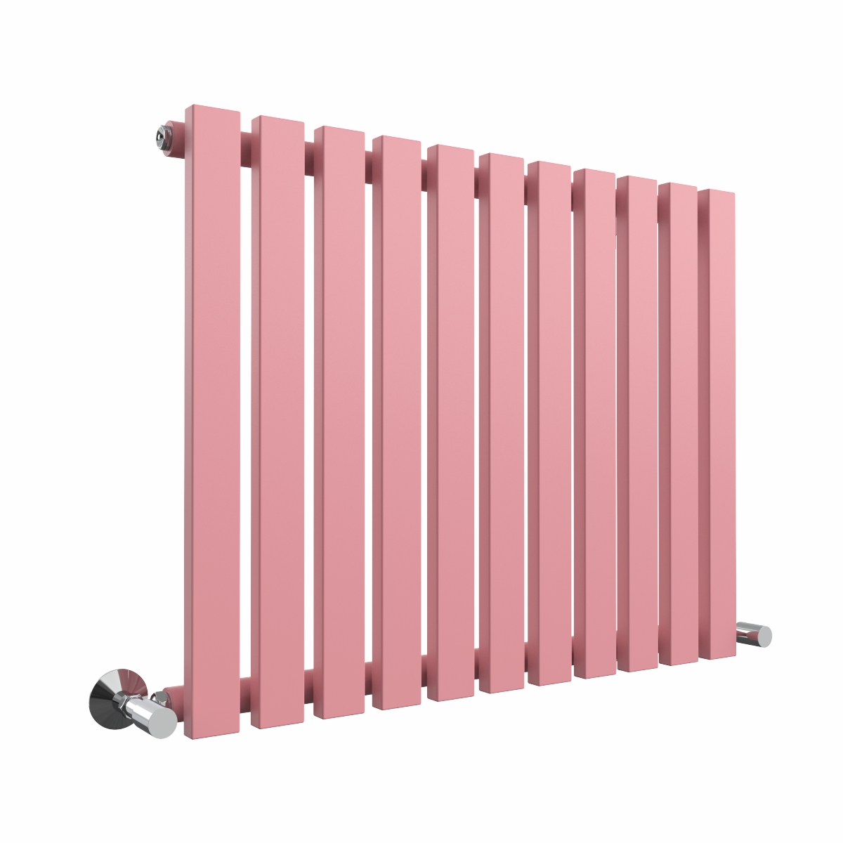 Lulea 600 x 760mm Rose Clair Pink Single Horizontal Flat Panel Designer Radiator
