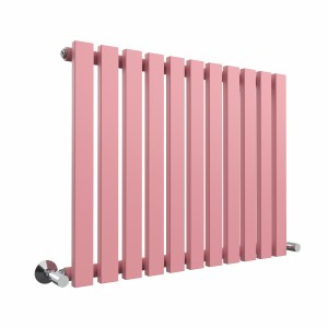 Lulea 600 x 760mm Rose Clair Pink Single Horizontal Flat Panel Designer Radiator