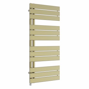 Kristiansund 1126 x 500mm Brushed Brass Simple Electric Heated Towel Rail
