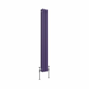 Bern 1500 x 200mm Elegant Purple Triple Column Vertical Traditional Radiator
