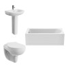 Splash Bathroom Suite with Wall Hung Toilet and Essential Single Ended Bath 1700 x 700mm - Front Bath Panel Included