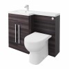 Calm Grey Left Hand Combination Vanity Unit with RAK-Tonique Toilet & Soft Close Seat & Concealed Cistern - 1100mm