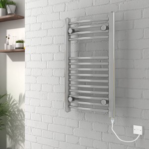 Vienna 700 x 400mm Curved Chrome Electric Heated Towel Rail