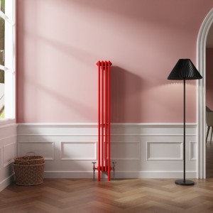 Bern 1500 x 200mm Traditional Signal Red Vertical Four Column Radiator