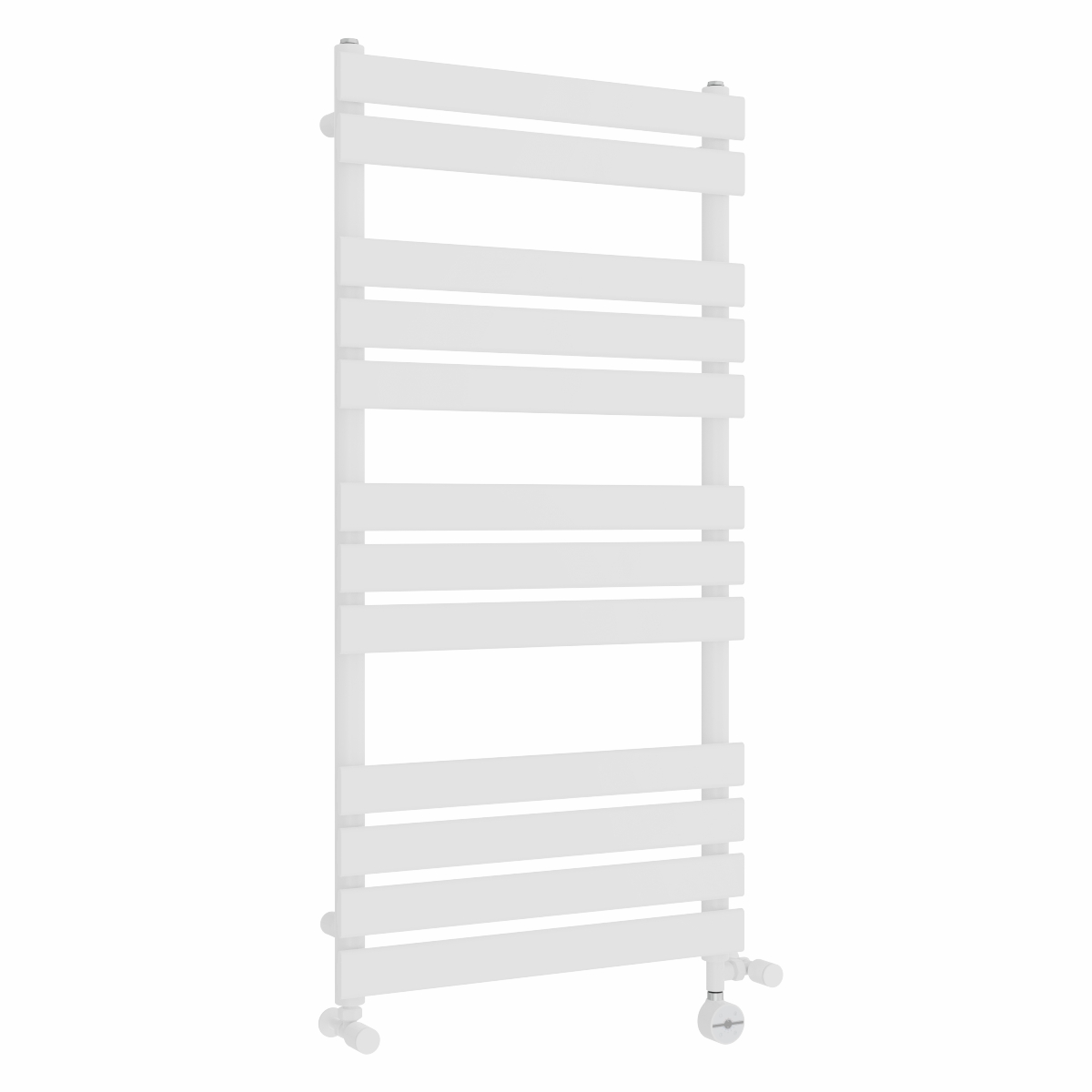 Juva 1200 x 600mm Dual Fuel White Flat Panel Thermostatic Touch Control Electric Heated Towel Rail
