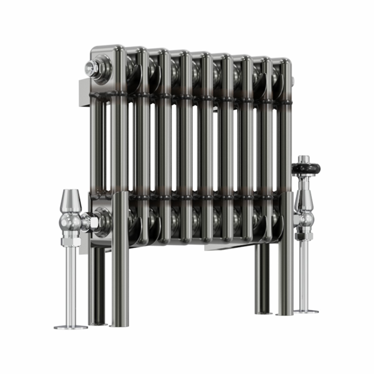 Bern 300 x 425mm Raw Metal Double Column Horizontal Traditional Radiator