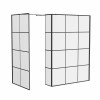 Wasdale 1000mm Wet Room Screen, 800mm Wet Room Screen with 200mm Wet Room Return Screen - Black Grid