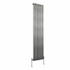 Karlstad 1800 x 410mm Black Silver Single Flat Panel Vertical Designer Radiator