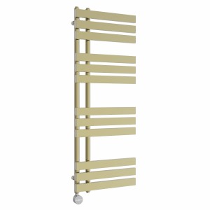 Koli 1200 x 450mm Brushed Brass Thermostatic Touch Control Electric Heated Towel Rail