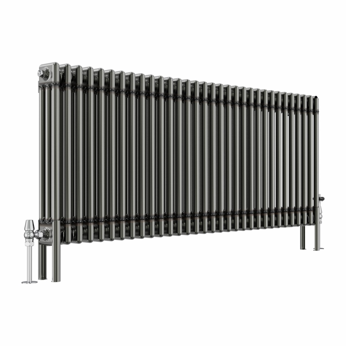 Bern 600 x 1460mm Raw Metal Triple Column Horizontal Traditional Radiator