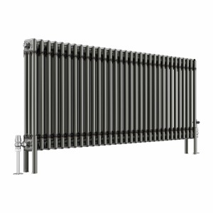 Bern 600 x 1460mm Raw Metal Triple Column Horizontal Traditional Radiator