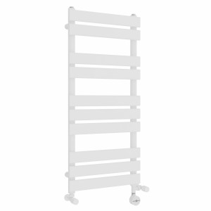 Juva 1000 x 450mm Dual Fuel White Flat Panel Thermostatic Touch Control Electric Heated Towel Rail