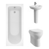 Calgary Modern Bathroom Suite with Back to Wall Toilet and Essential Single Ended Bath - 1700 x 700mm