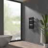 Juva 800 x 450mm Satin Black Flat Panel Heated Towel Rail