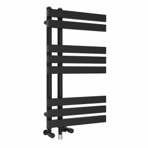 Koli 800 x 450mm Dual Fuel Black Simple Electric Heated Towel Rail