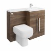 Calm Walnut Right Hand Combination Vanity Unit with RAK-Series 600 Toilet & Soft Close Seat & Concealed Cistern - 1100mm