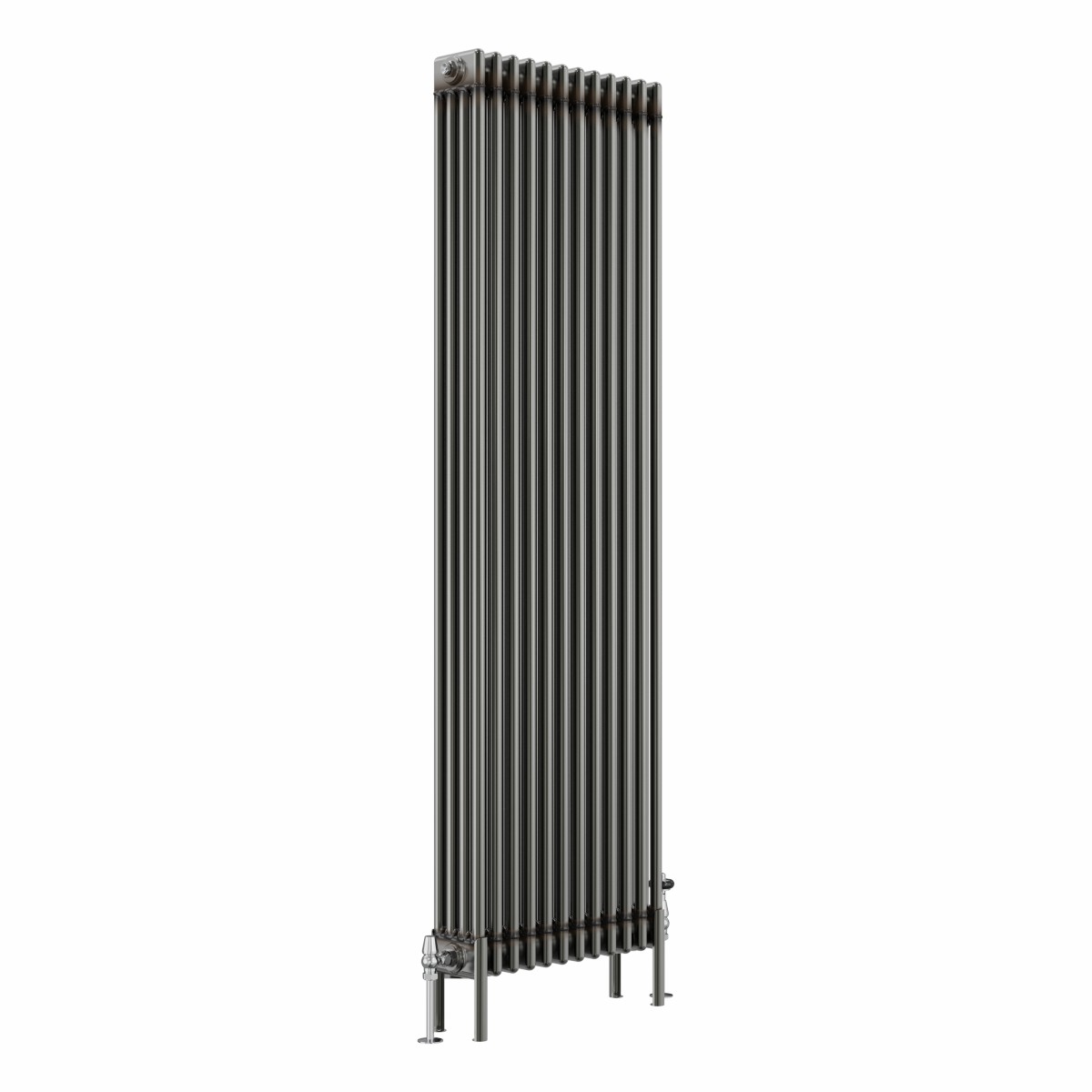 Bern 1800 x 560mm Raw Metal Four Column Vertical Traditional Radiator