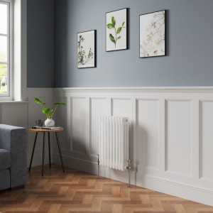 Bern 600 x 425mm White Triple Column Horizontal Traditional Radiator