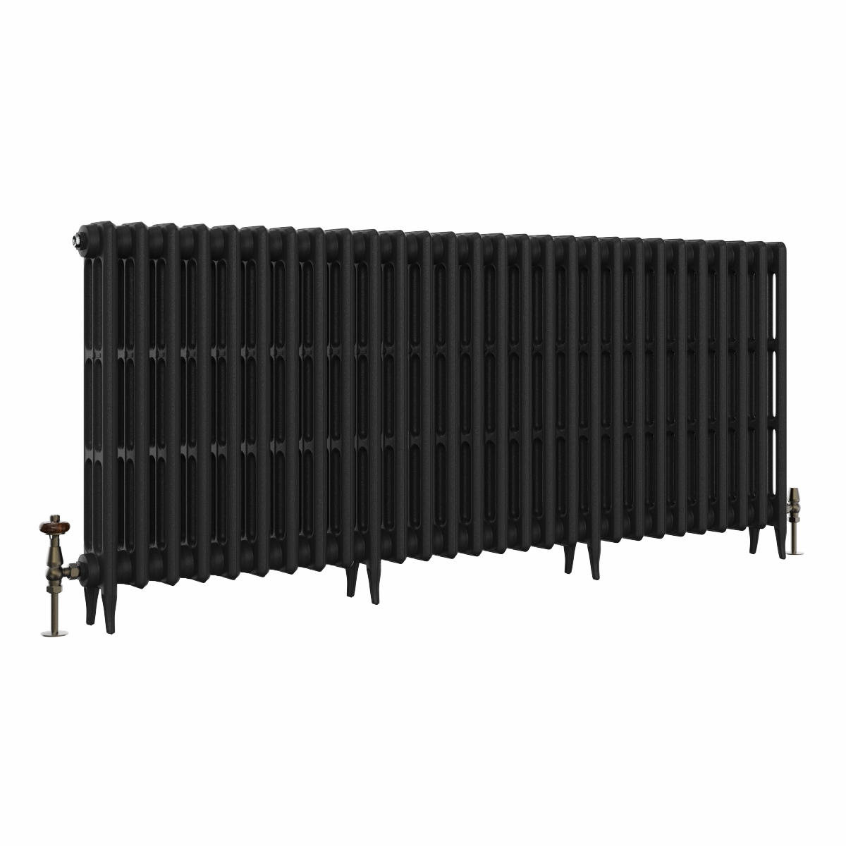 Classic 745 x 1770mm Black Primered Finish Triple Column Cast Iron Radiator - 28 Sections