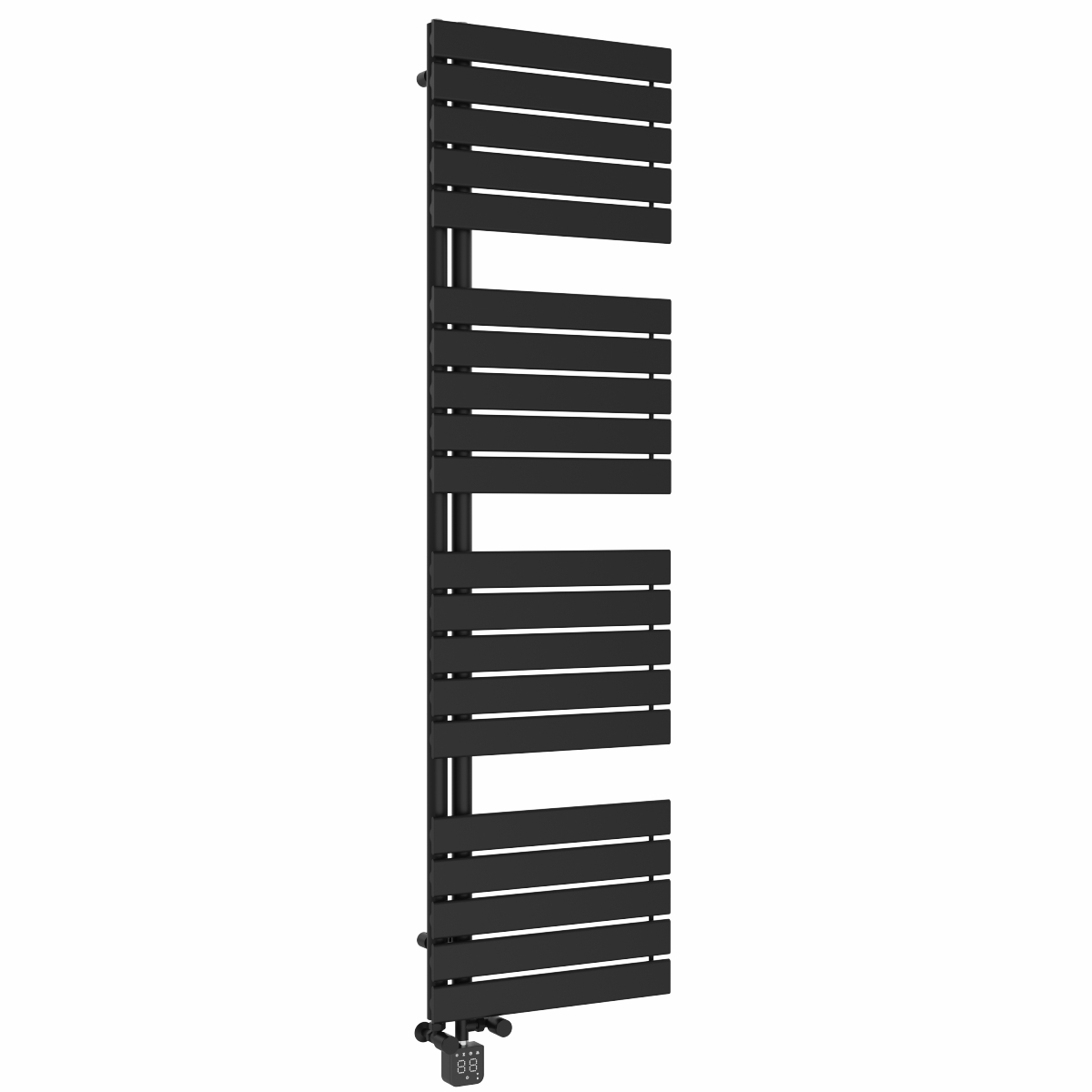 Kristiansund 1800 x 500mm Dual Fuel Black Thermostatic Touch Control Wifi Electric Heated Towel Rail