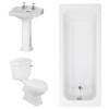 Abbey Traditional Bathroom Suite with Traditional Single Ended Bath - 1700 x 700mm