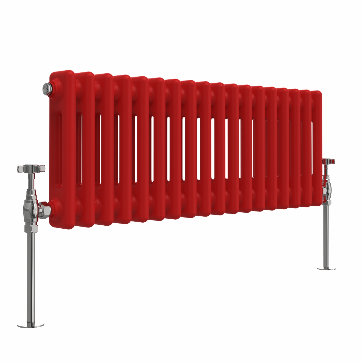 Bern 300 x 830mm Traditional Signal Red Double Horizontal Column Radiator