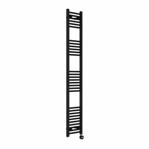Bergen 1800 x 300mm Straight Black Thermostatic Touch Control Electric Heated Towel Rail
