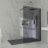 Wasdale - 1100mm Wet Room Screen - Black Smoked