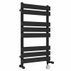 Juva 800 x 450mm Dual Fuel Satin Black Flat Panel Thermostatic Touch Control Electric Heated Towel Rail