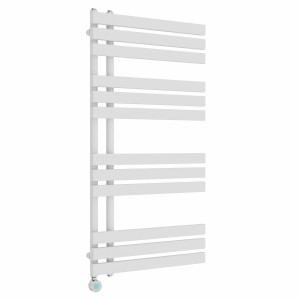 Koli 1200 x 600mm White Thermostatic Touch Control Wifi Electric Heated Towel Rail
