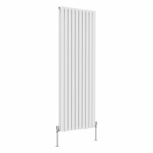 Norden 1600 x 591mm White Double Vertical Oval Tube Designer Radiator