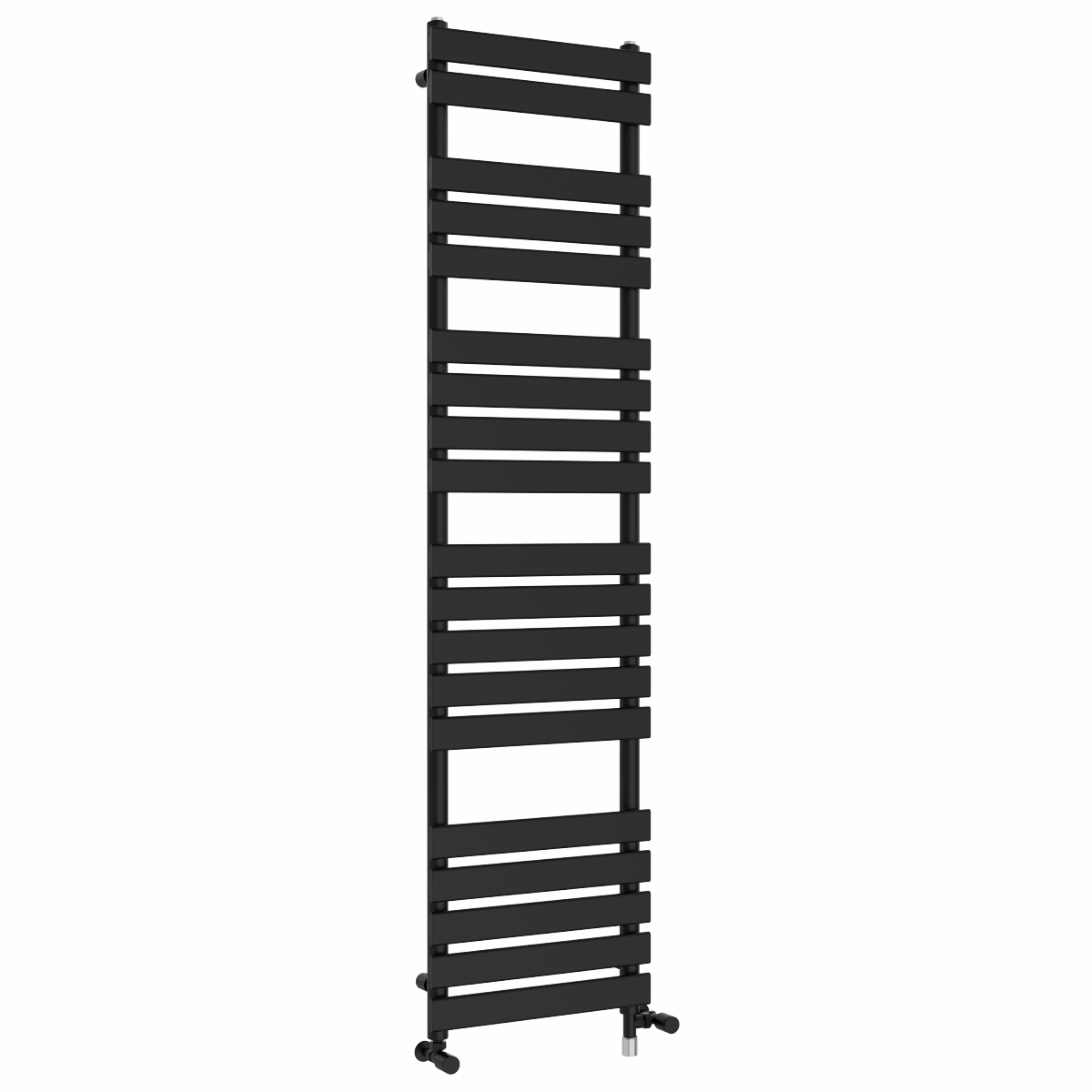 Juva 1800 x 450mm Dual Fuel Satin Black Flat Panel Simple Electric Heated Towel Rail