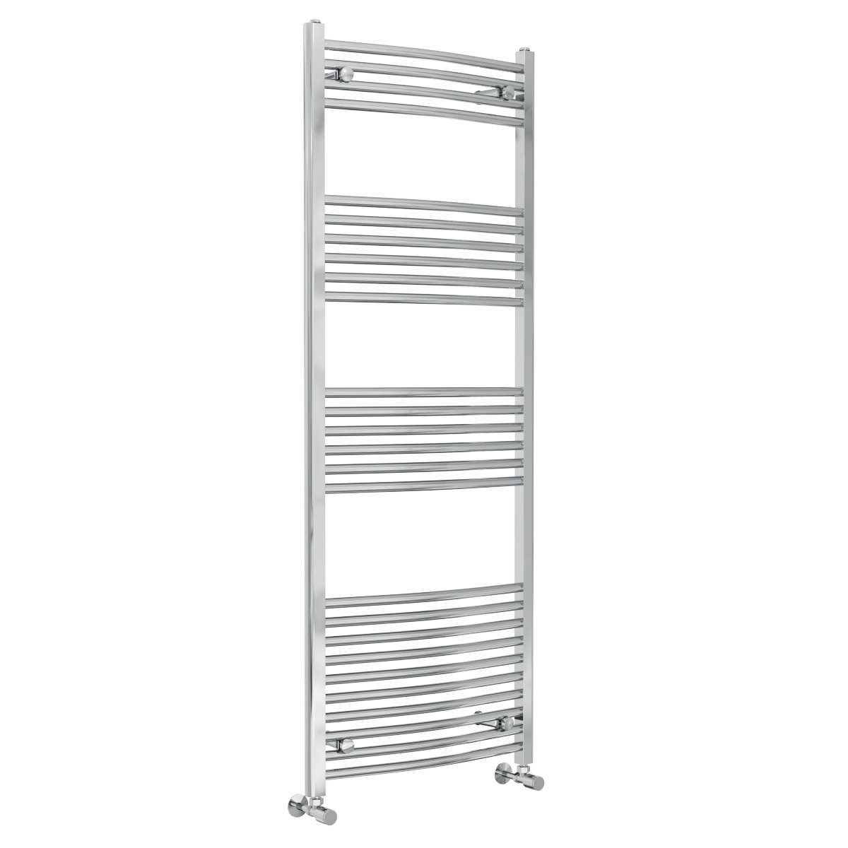 Fjord 1600 x 600mm Curved Chrome Heated Towel Rail