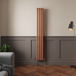Norden 1800 x 237mm Metallic Bronze Double Oval Column Vertical Designer Radiator