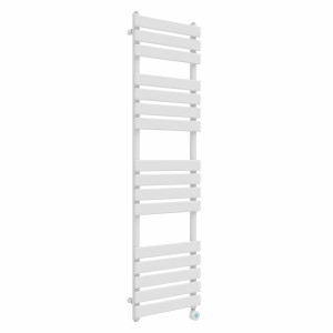 Juva 1600 x 450mm White Flat Panel Thermostatic Touch Control Wifi Electric Heated Towel Rail
