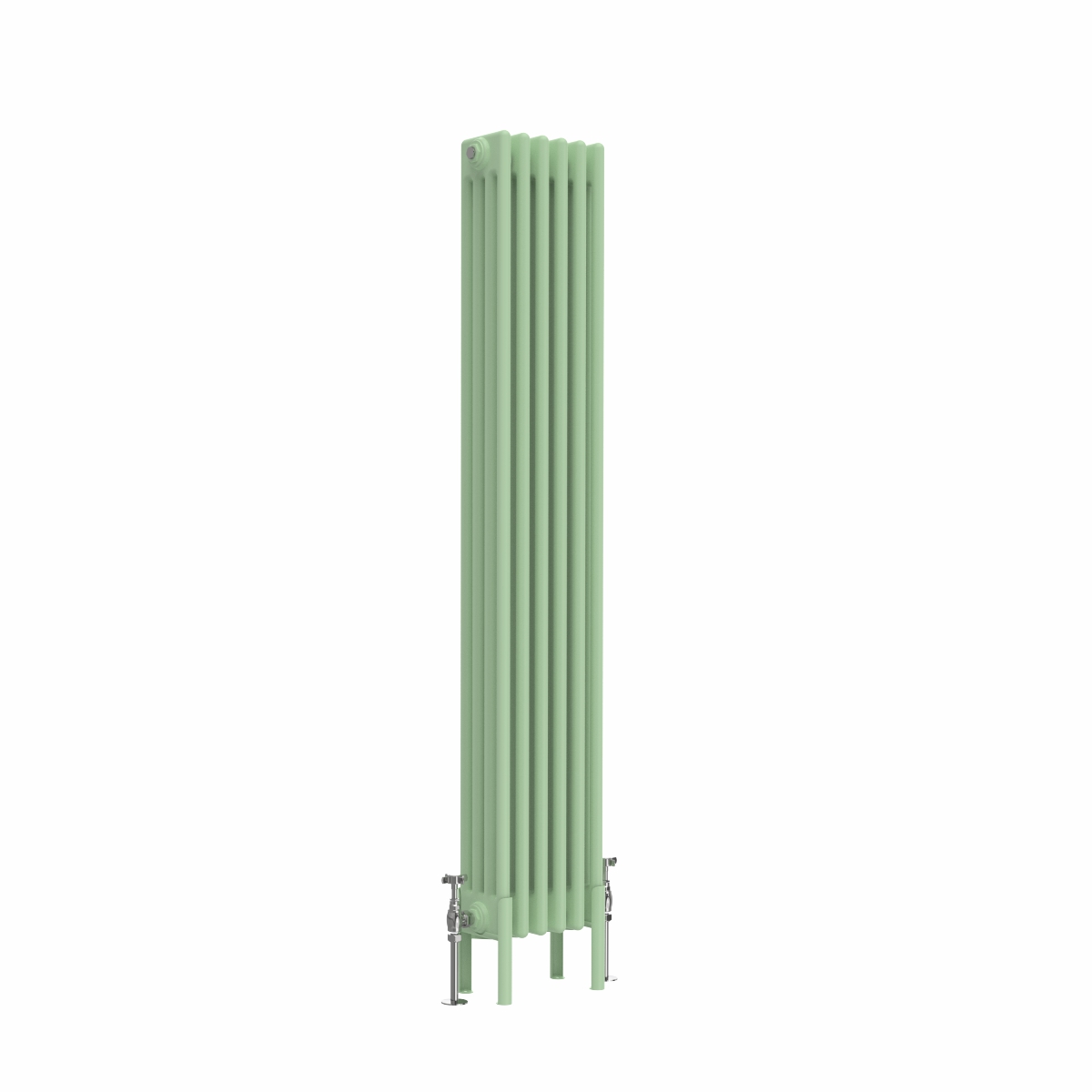 Bern 1500 x 290mm Traditional Pastel Green Vertical Four Column Radiator