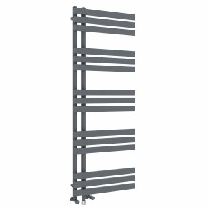 Koli 1600 x 600mm Dual Fuel Anthracite Simple Electric Heated Towel Rail